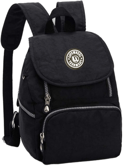 Echofun Nylon Mini Casual Waterproof Backpack Shoulderbag Rucksack Travel Bag Daypack for Girls Womens Small Black