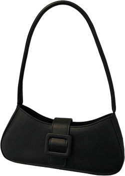 OYOANGLE Women's Buckle Closure Tote Shoulder Handbags Vintage Classic Lightweight Office Clutch Purse One Size Black