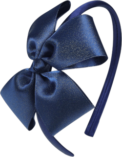 Fashion Cute Bow Headband for Girls, Kids, and Toddlers (Navy Blue)