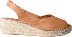 Toni Pons Bernia-P Women’s Sandals – Leather Upper – Rubber Outsole – Peep Toe Silhouette – Slip-on Design 10.5-11 Tan Leather
