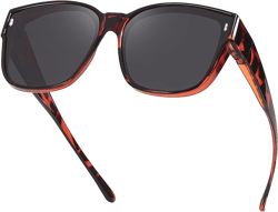 Myiaur Oversized Fit Over Sunglasses for Women, Trendy Wear Over Glasses, Polarized UV400 Protection Sunglasses for Driving A4 Tortoiseshell Frame/Gray Lens