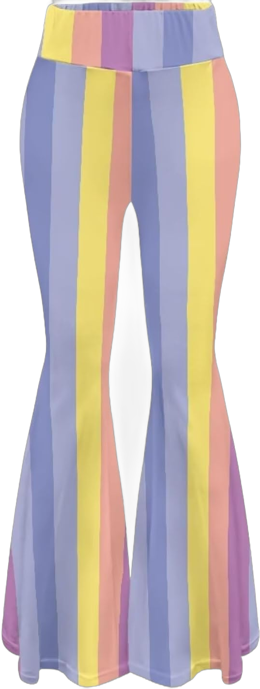 Hawapod Yoga Flare Pants Casual Soft High Waist Wide Leg Bell Bottom Fall Winter Flare Leggings for Women X-Large Striped Colorful