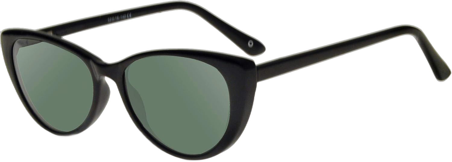 Brich Cat Eye Women Sunglasses Size 52/16/142 (Black/Dark Green)