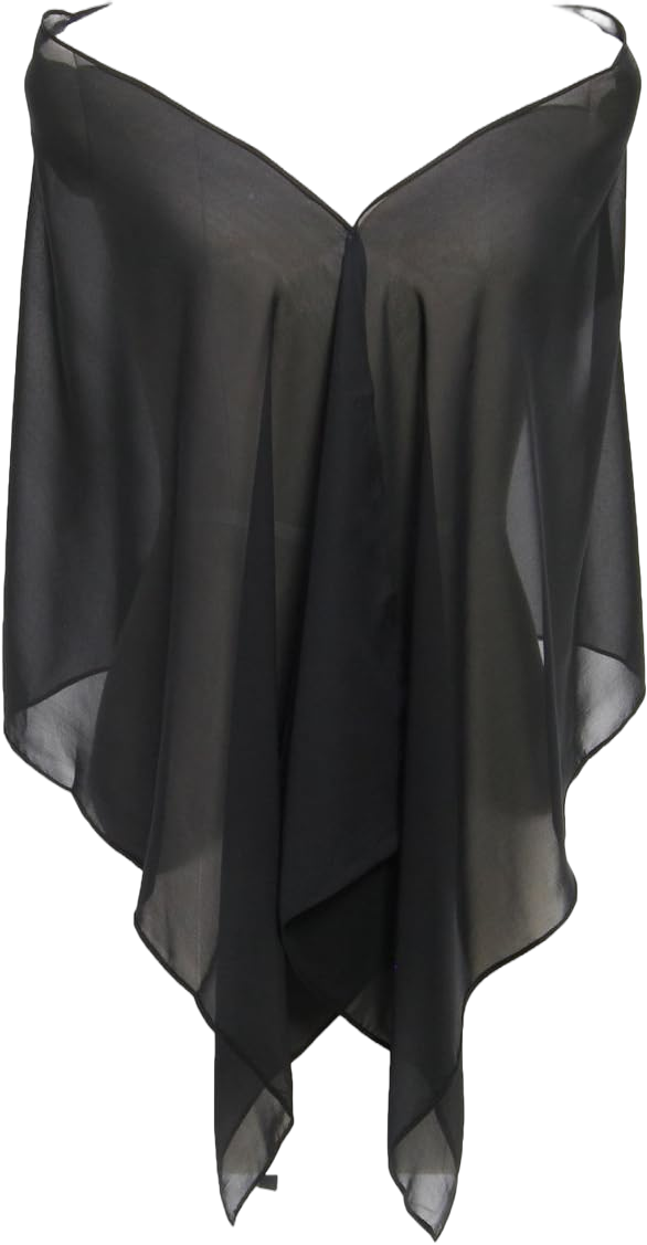 Sheer Soft Chiffon Women's Shawls Wraps Stole 17 Colors (79inches 19inches) 79 inches 29 inches Black