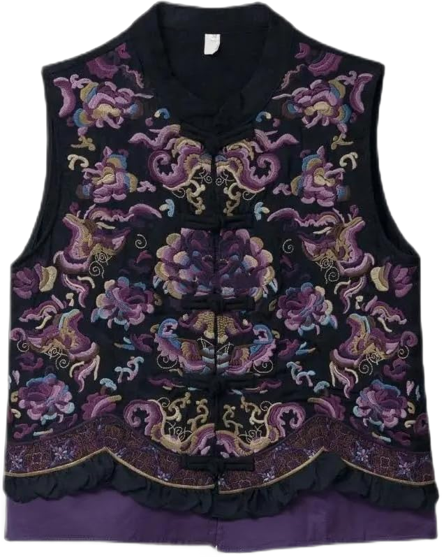 Traditional Flower Embroidery Qipao top Casual Vests Chinese Sleeveless Clothes Women Cotton Linen Suit Small S2