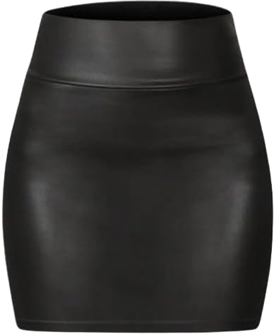 Sweet Hearts Mini Pencil Skirt for Women- Above Knee Basic Basic Bodycon Skirt Made in USA Medium Black Faux Leather