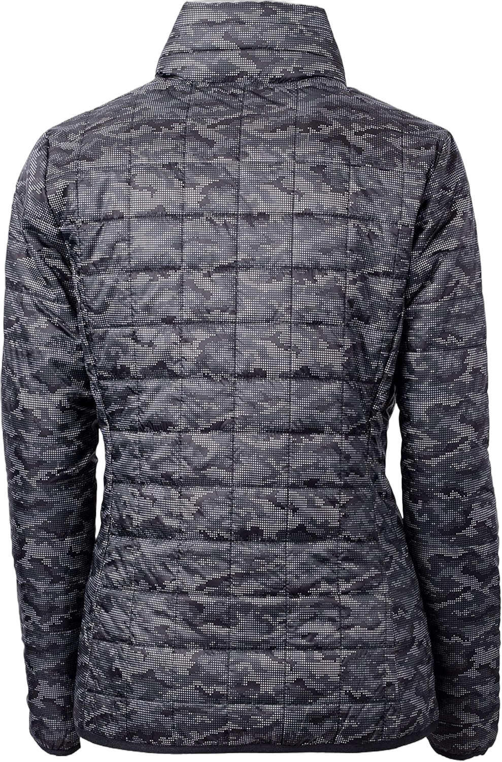 Cutter & Buck Rainier Primaloft Womens Eco Insulated Full Zip Printed Puffer Jacket Medium Black