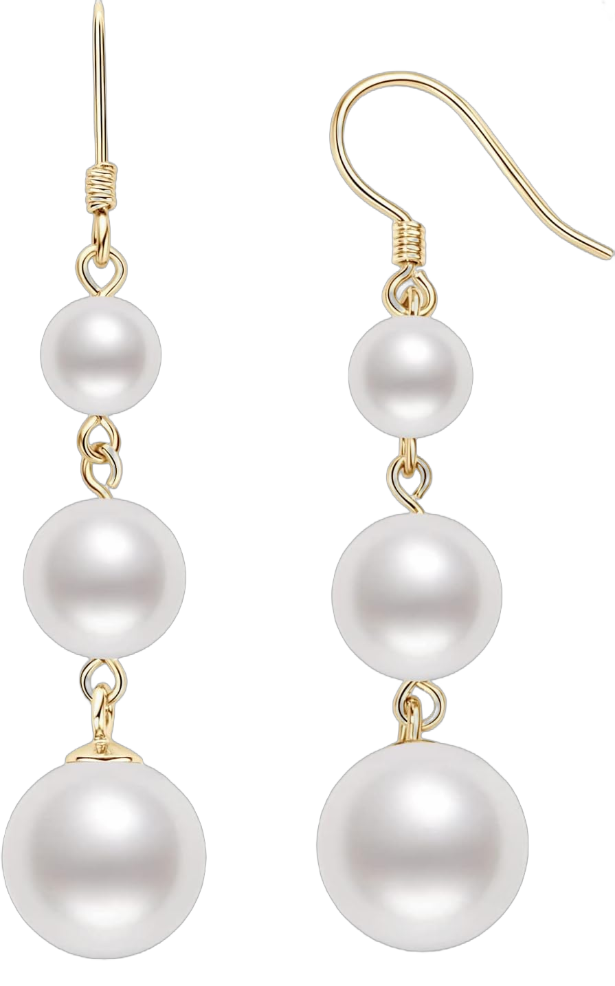 Pearl Drop Earrings for Women, 925 Sterling Silver Freshwater Pearl June Birthstone Long Pearl Dangle Earrings jewelry Gifts for Mom Wife Girlfriend