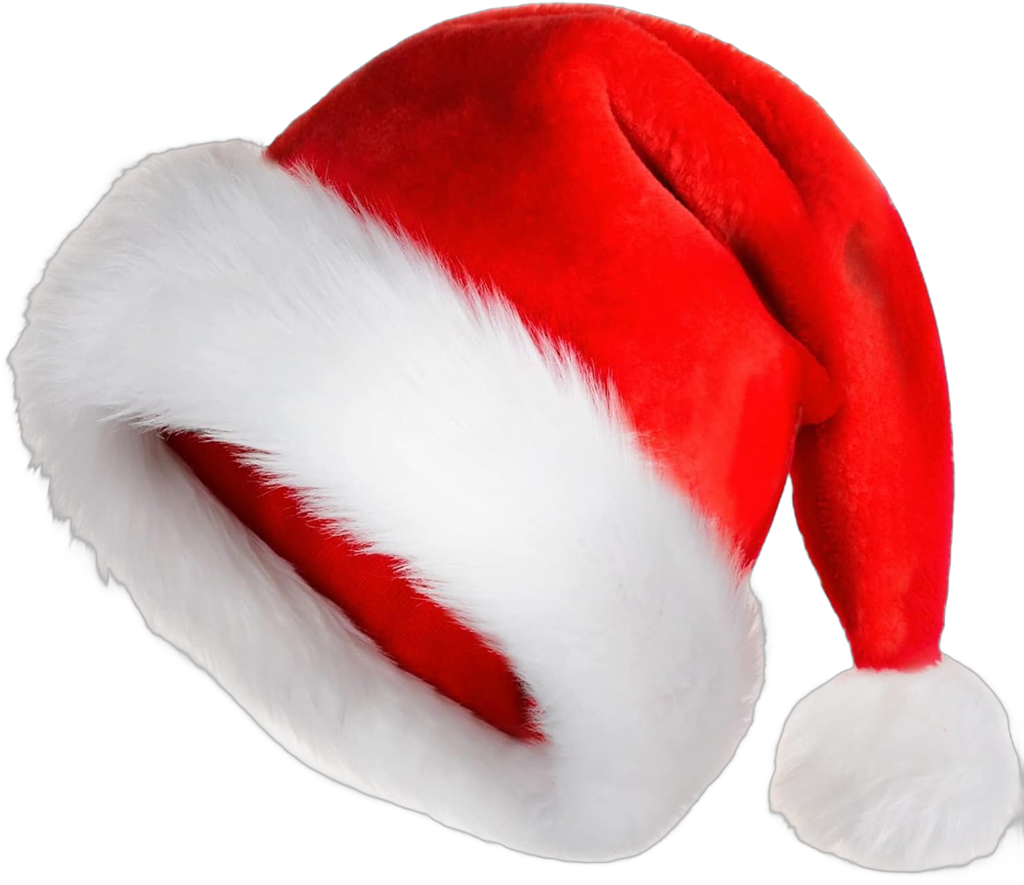 Santa Hats for Kids Baby Christmas Hats with Plush Brim & Liner - for Christmas Stocking Stuffer Gift 1pc Kids Red Santa Hat Kids