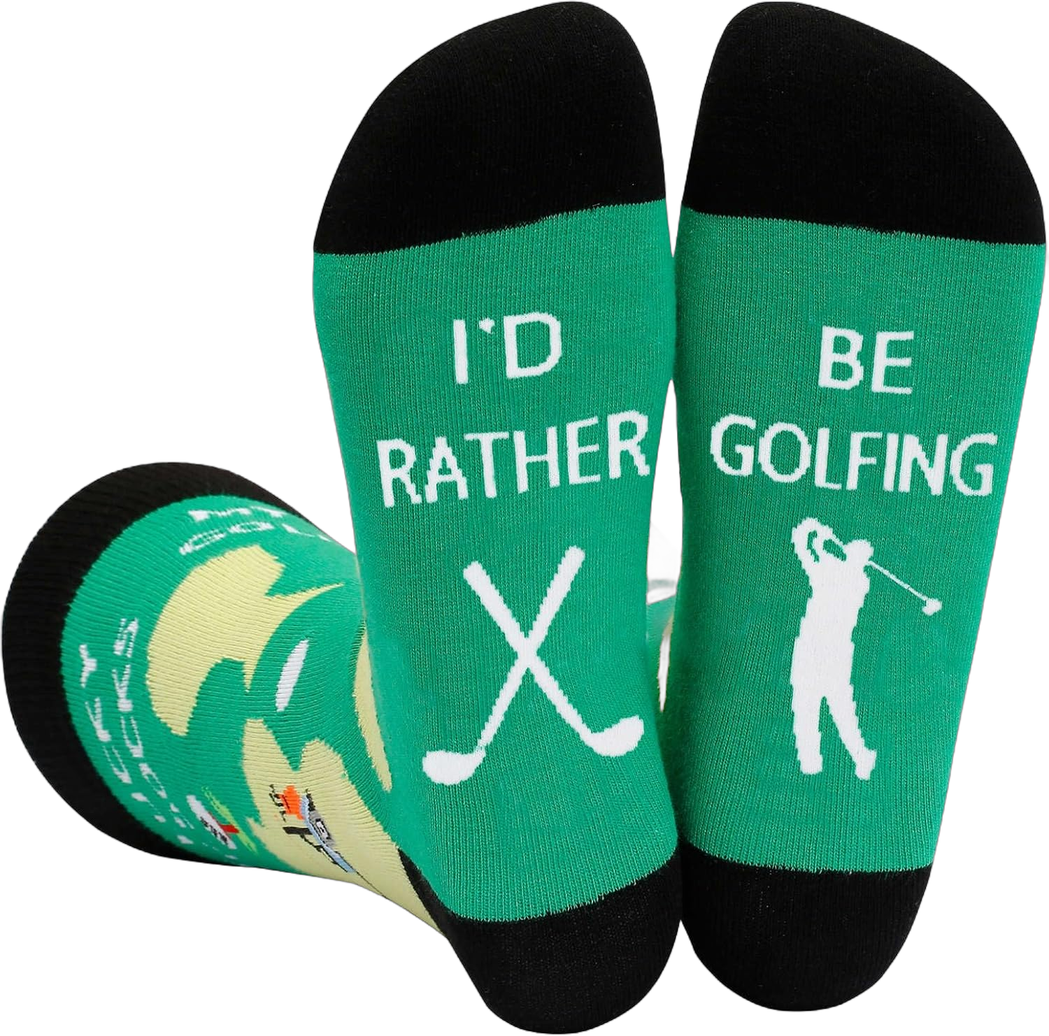 IRISGOD I'd Rather Be Funny Dress Socks for Men and Women Humor Joke Gifts One Size Golfing