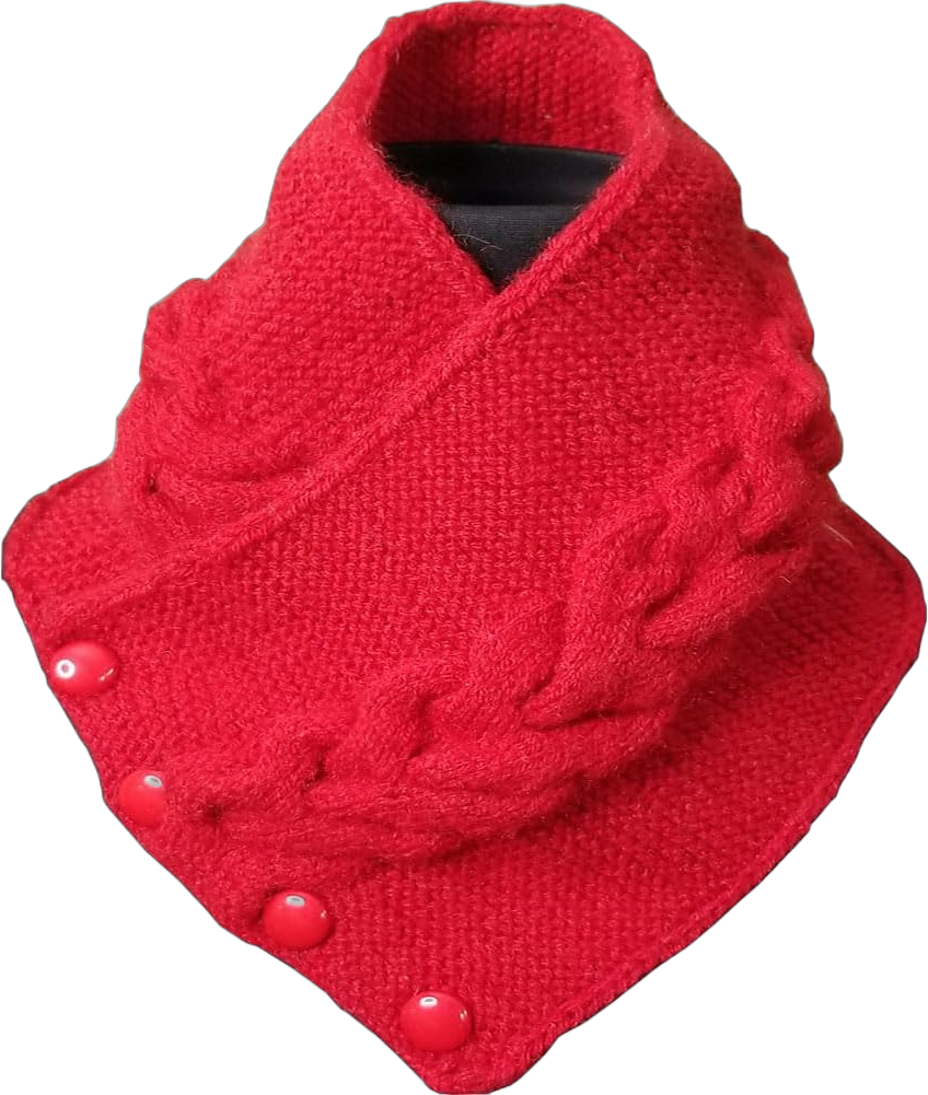 Woolen Women Winter Neck Warmer-Handmade Stylish Wrap Cowl Scarf Cozy Cold Weather Accessories Chunky Knit Scarves, Hand Knitted Soft Wool Good Gift For Moms, Wife, Girl Friend, Women, RED 30x8