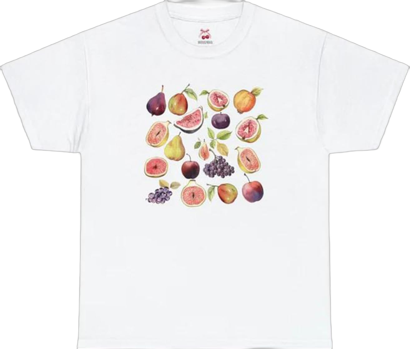 Women Graphic Oversized Tee Y2k Fruit Print Short Sleeve White Top Crewneck Cute Aesthetic Tee Shirts Summer Multi Purple Medium