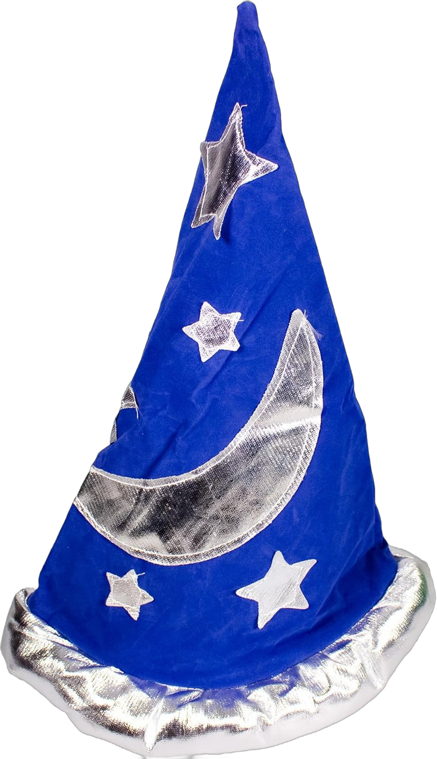 Windy City Novelties Blue Velvet with Silver Star Magical Wizard Party Hat