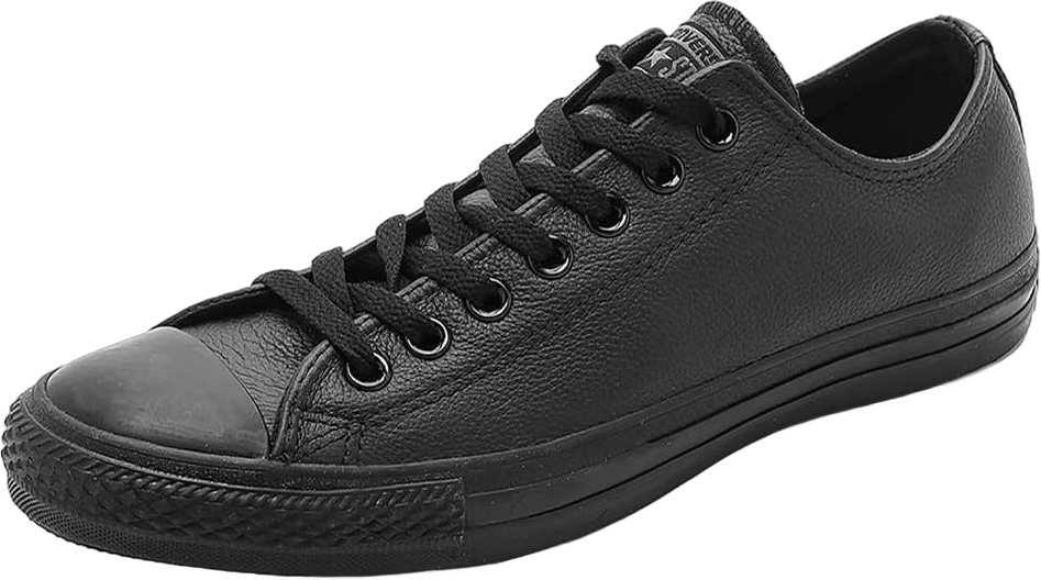 Converse Unisex-Adult Chuck Taylor All Star Leather Low Top Sneaker 14 Women/12 Men Black Monochrome