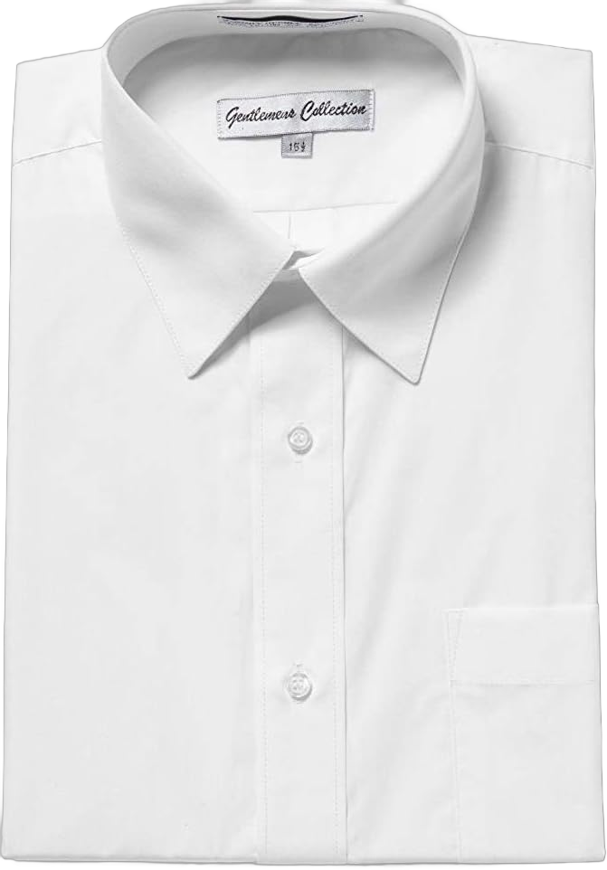 Mens Short Sleeve Classic Fit & Slim Fit Easy Care Dress Shirt - Colors 17 Slim White