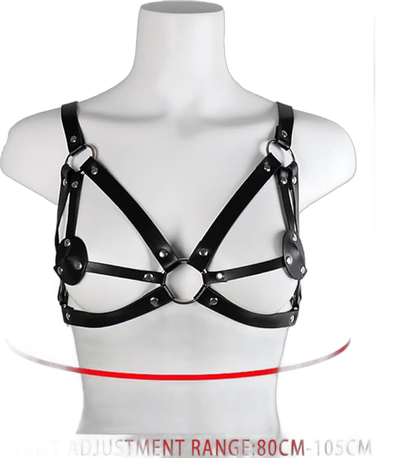 Women's Leather Harness BDSM Bondage Lingerie Punk Gothic Cupless Cage Bra Body for Women Adjustable Erotic Corset Corset Bikini Lingerie Bondage Female Catwoman Costume Black