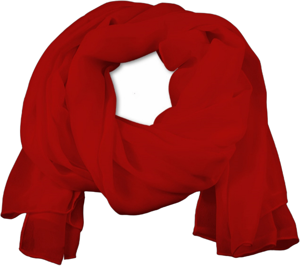 TheDapperTie Women's Red Solid Color 18" W x 60" L  Chiffon Scarf