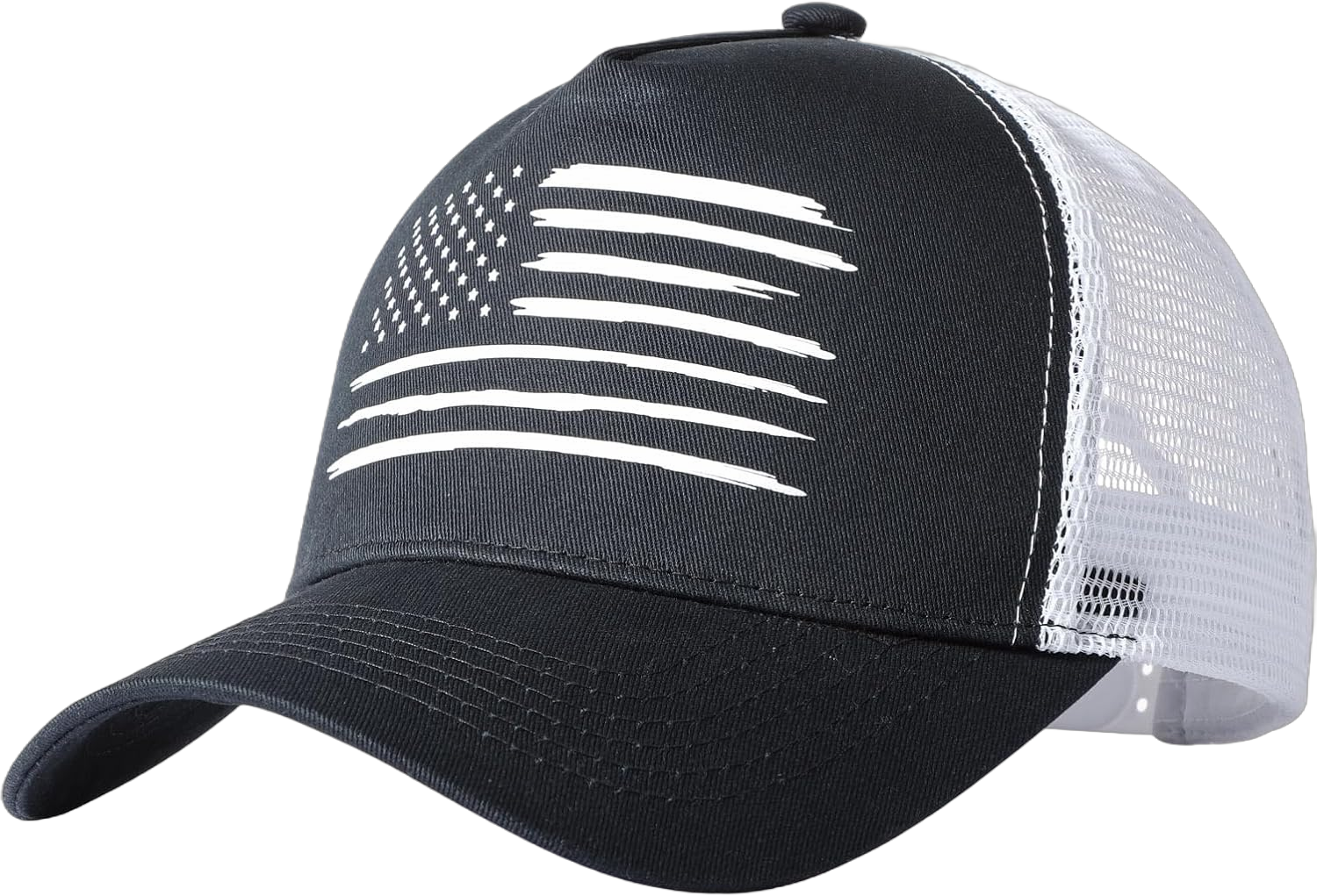 American Flag Trucker Hats Snapback Adjustable Baseball Cap for Men Women Breathable Mesh Side Fit for Casual Wear Caps