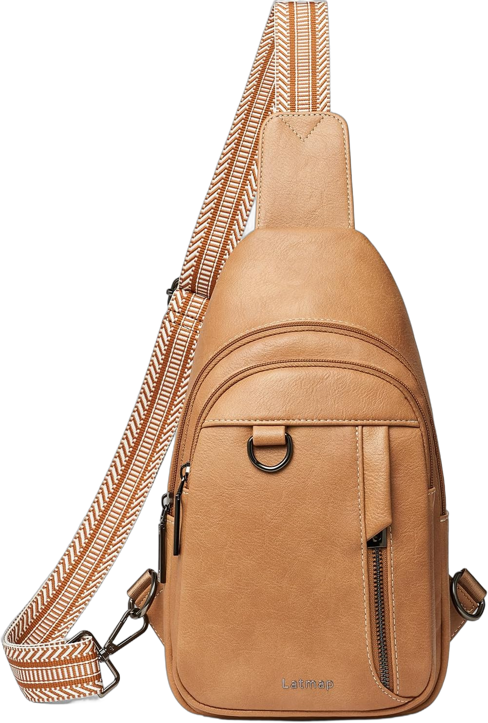 7L Sling Bag for Women Men Leather Small Sling Backpack Daypack Anti Theft Fanny Pack Crossbody Purse Travel Tan