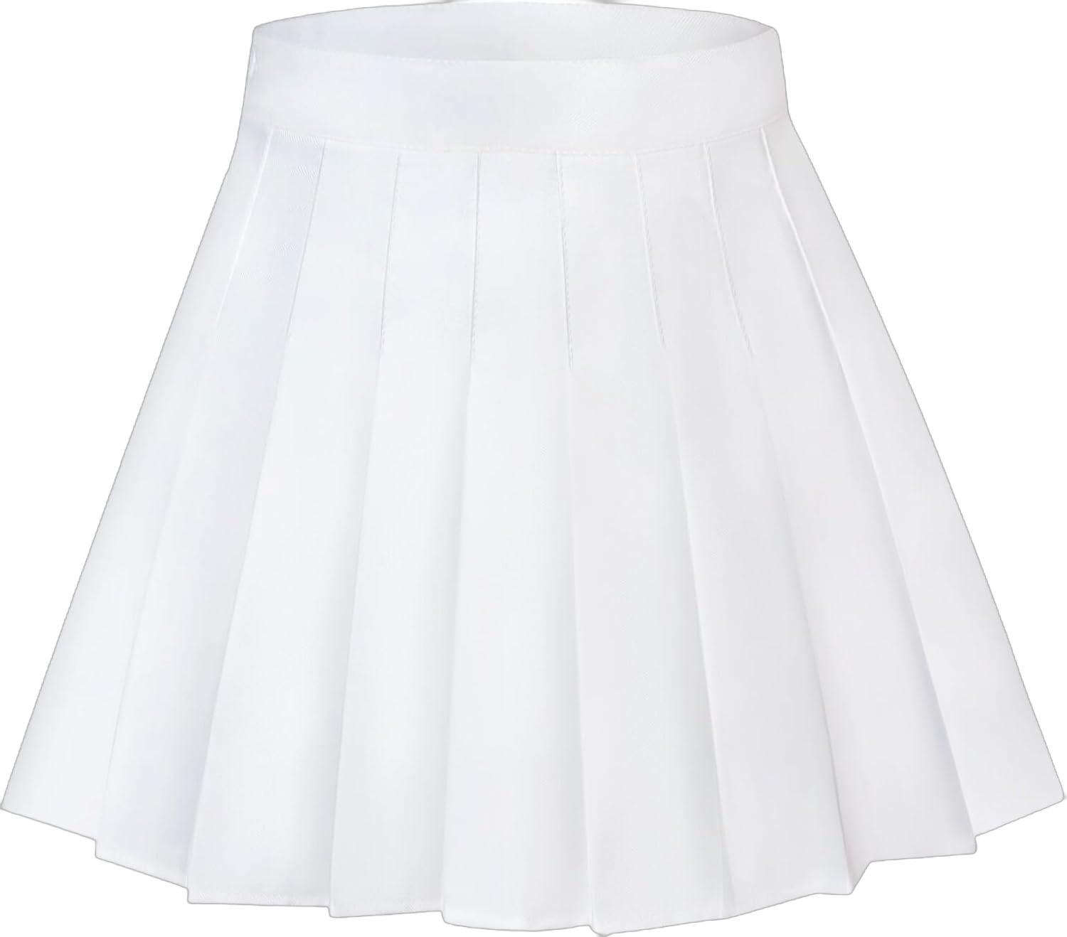 Womens Girl High Waisted Pleated Tennis Skirt A-Line Mini Skirt Uniform Athletic Cheerleader Skirt with Lining Short Large White