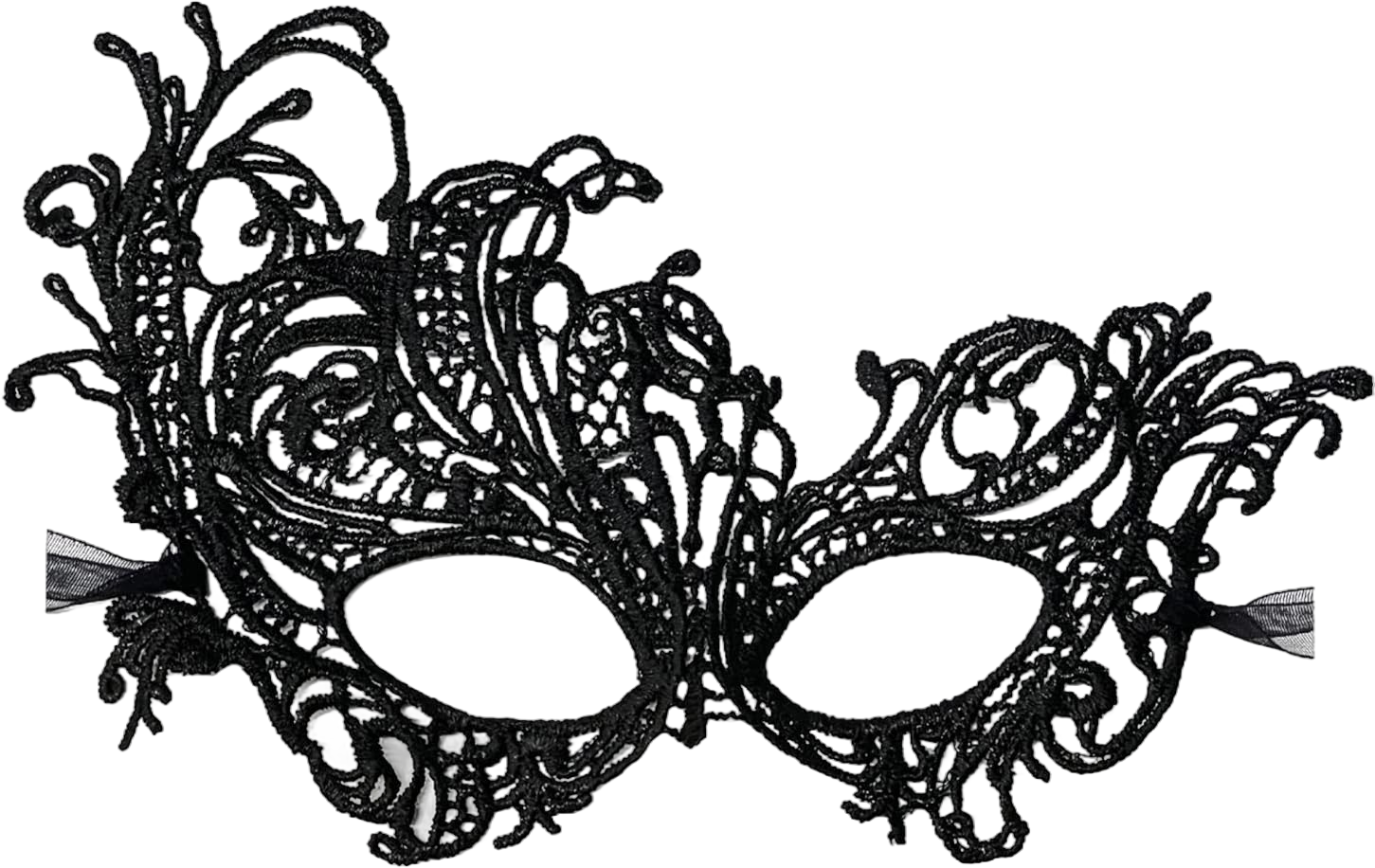 Erythem Masquerade Mask for Women, Venetian Lace Masquerade Mask for Halloween Mardi Gras Costume Party, Fit for Adult Mysterious Goddess-black