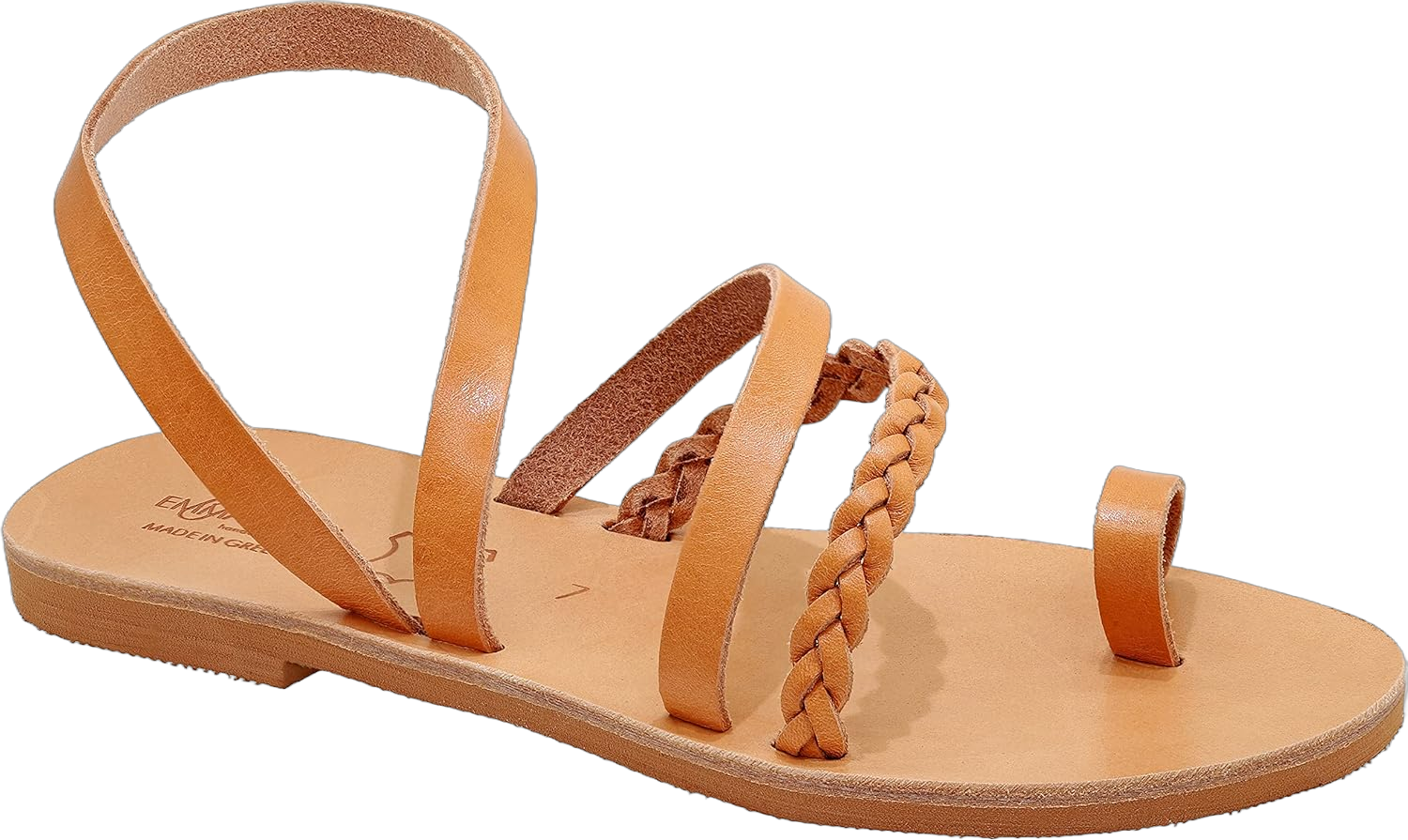 Emmanuela Ancient Greek Style Sandals, Handmade Leather Toe Ring Flat Sandals, Quality Sandals with Ankle Strap, Ankle Cuff Summer Shoes for Women, Boho Chic Sandals 11 Beige