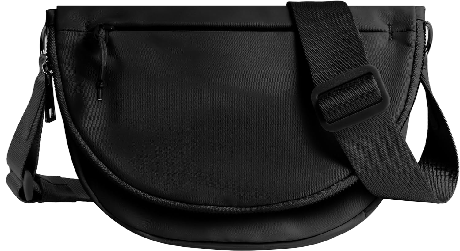 Crescent Moon Bag for Women and Men, Fashion Medium Nylon Folding Crescent Moon Bag Single Shoulder Bag with Adjustable Strap, Suitable for Exercise/Running/Hiking/Daily Travel/Work (black) Black