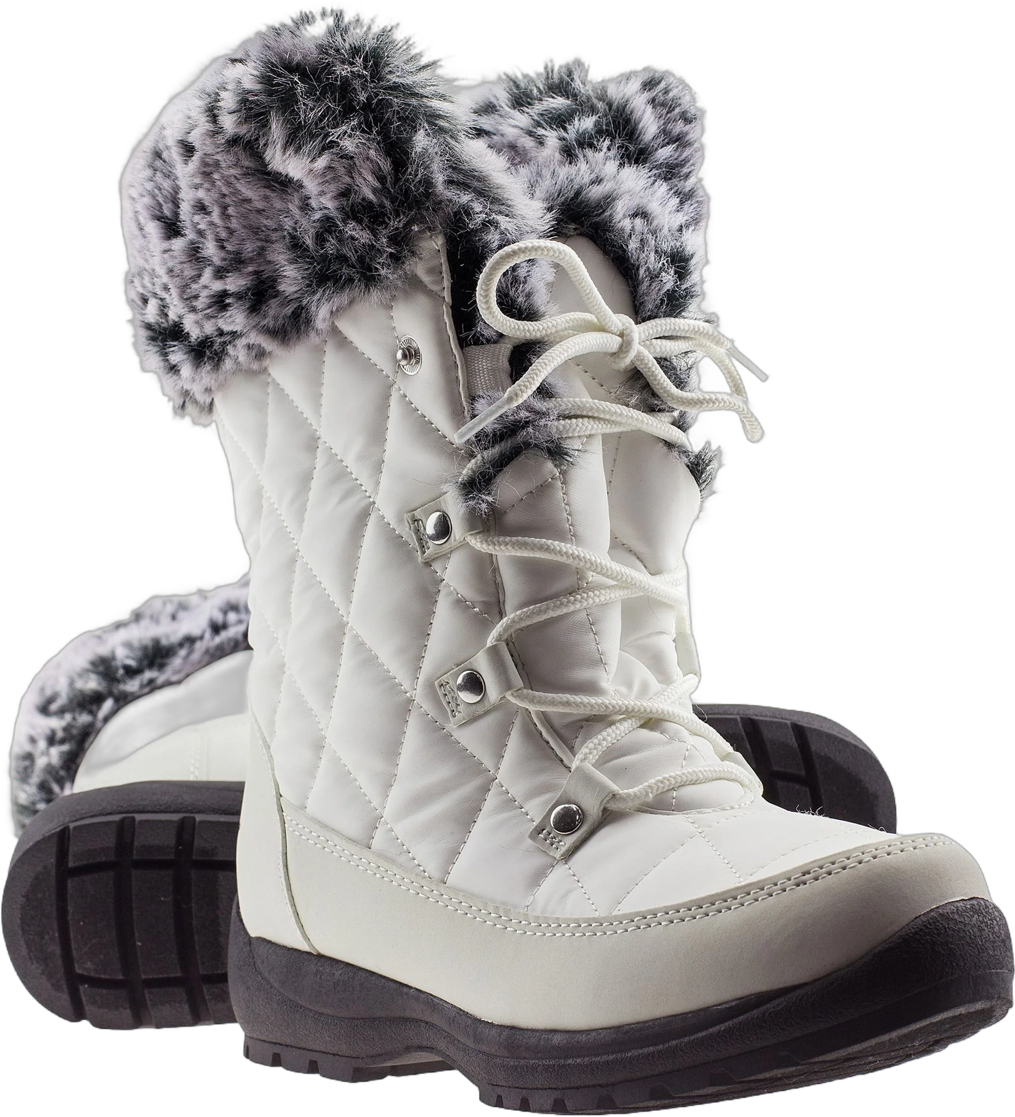 ArcticShield Women's Waterproof Memory Foam Faux Fur Winter Snow Boots