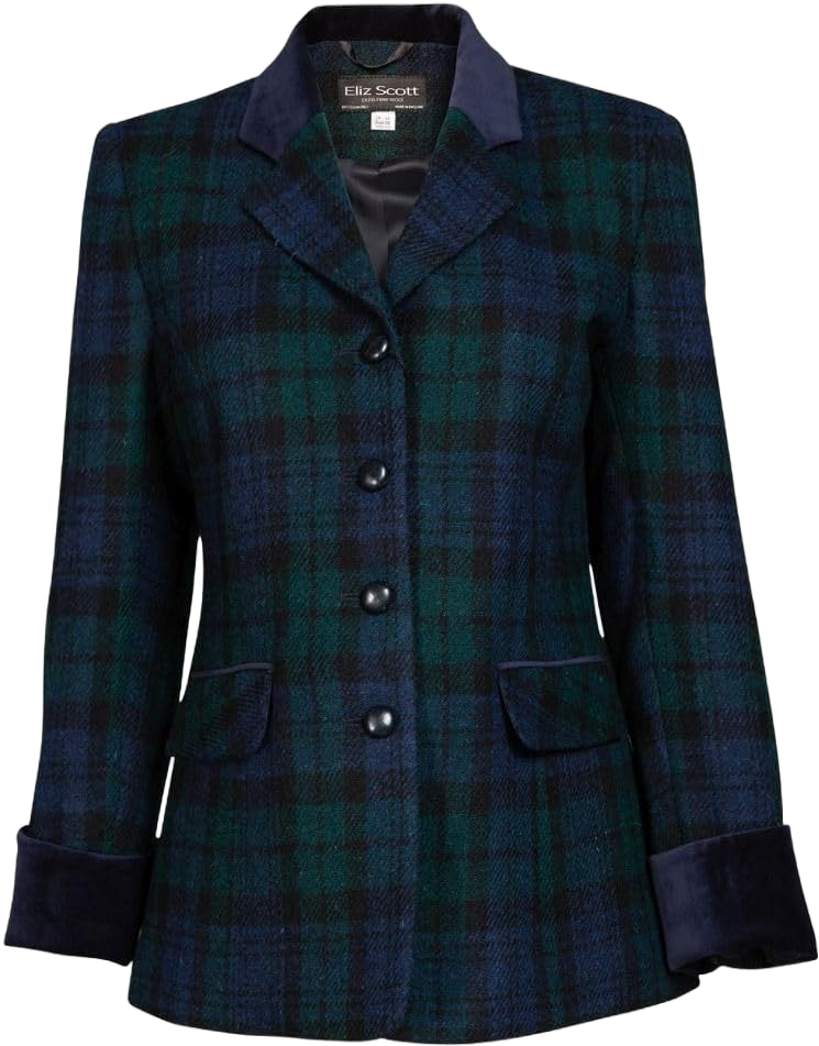 Women's Maggie Harris Tweed® Jacket in Black Watch - Ladies Tailored Fit Wool Blazer 12 Black Watch