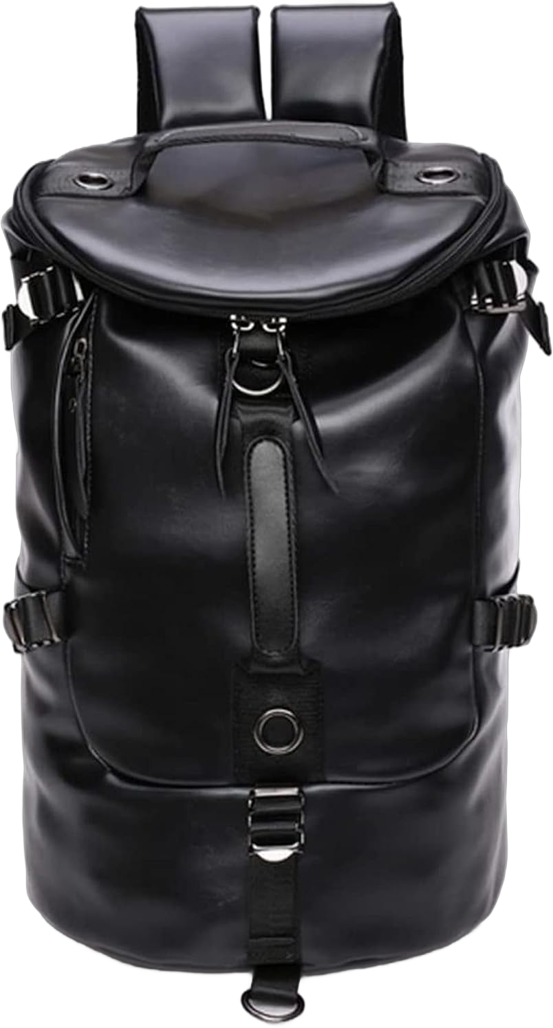 Leather Travel Duffel Bags For Men Chao Ran Black Laptop Backpack Waterproof Airplane Carry On Bags For Business 3 Usage As Handbag, A Shoulder Bag And Backpack