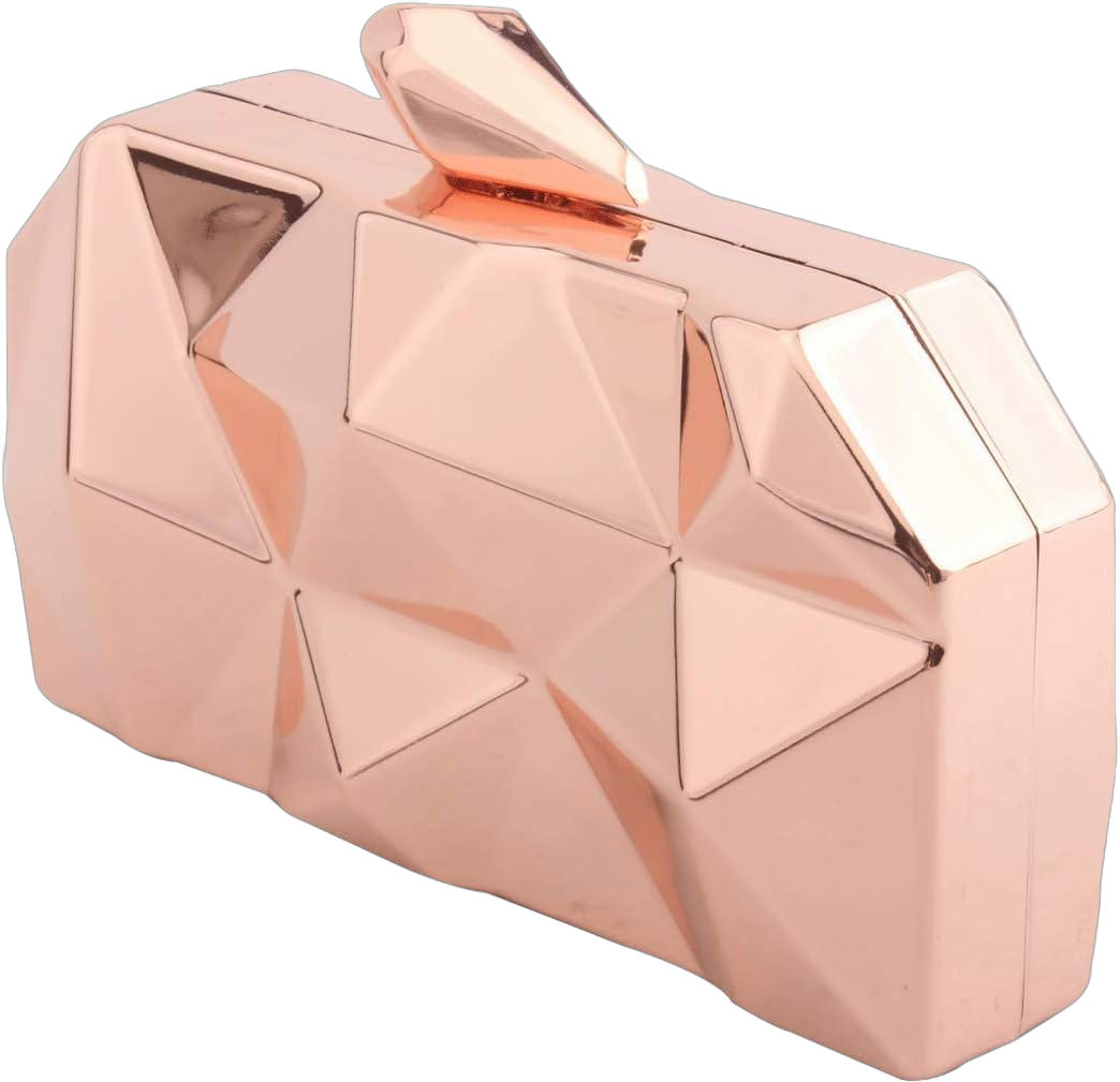 Women's Evening Bags metal Clutches Shoulder handBag Cross-body Purses 9010-rose Gold