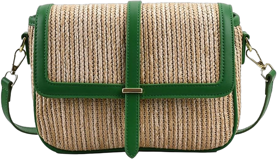 Vintage Straw Crossbody Bags for Women Fashion Messenger Bag Woven Beach Bag Purse Hobo Bag Travel Bag Summer 2024, Green