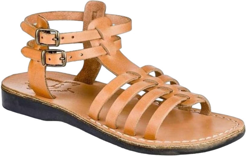 Jerusalem Sandals Leah - Leather Gladiator Sandal - Womens Sandals 5 Tan
