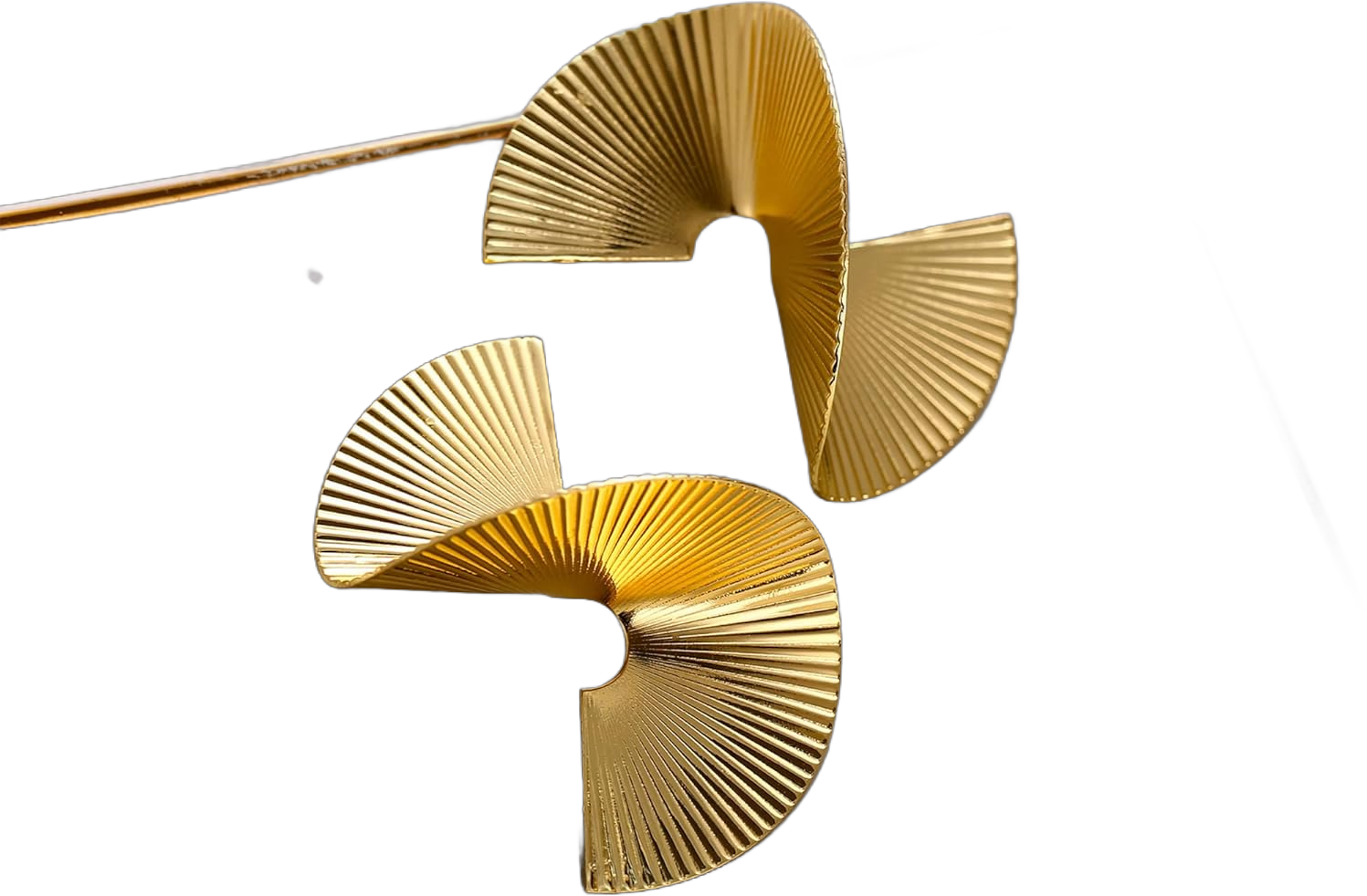 Big Gold Geometric Earrings Exaggerated Statement Earrings Punk Stylish Sectored Twisted Earring Jewelry for Women