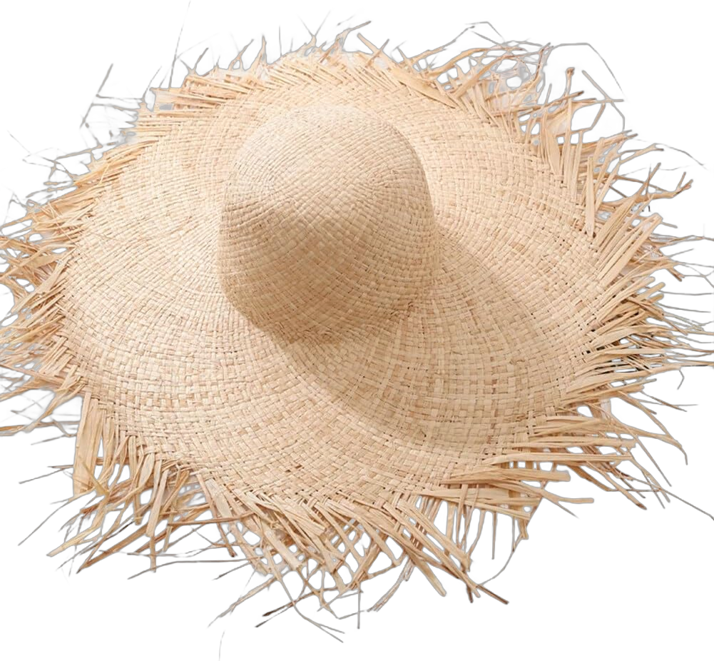 Summer Straw Hat Straw Sun Hat Wide Brim Straw Hat Beach Straw Hat Tassel Straw Hat Handwoven Straw Hat for Women (Round) 21.3in-22.8in Round