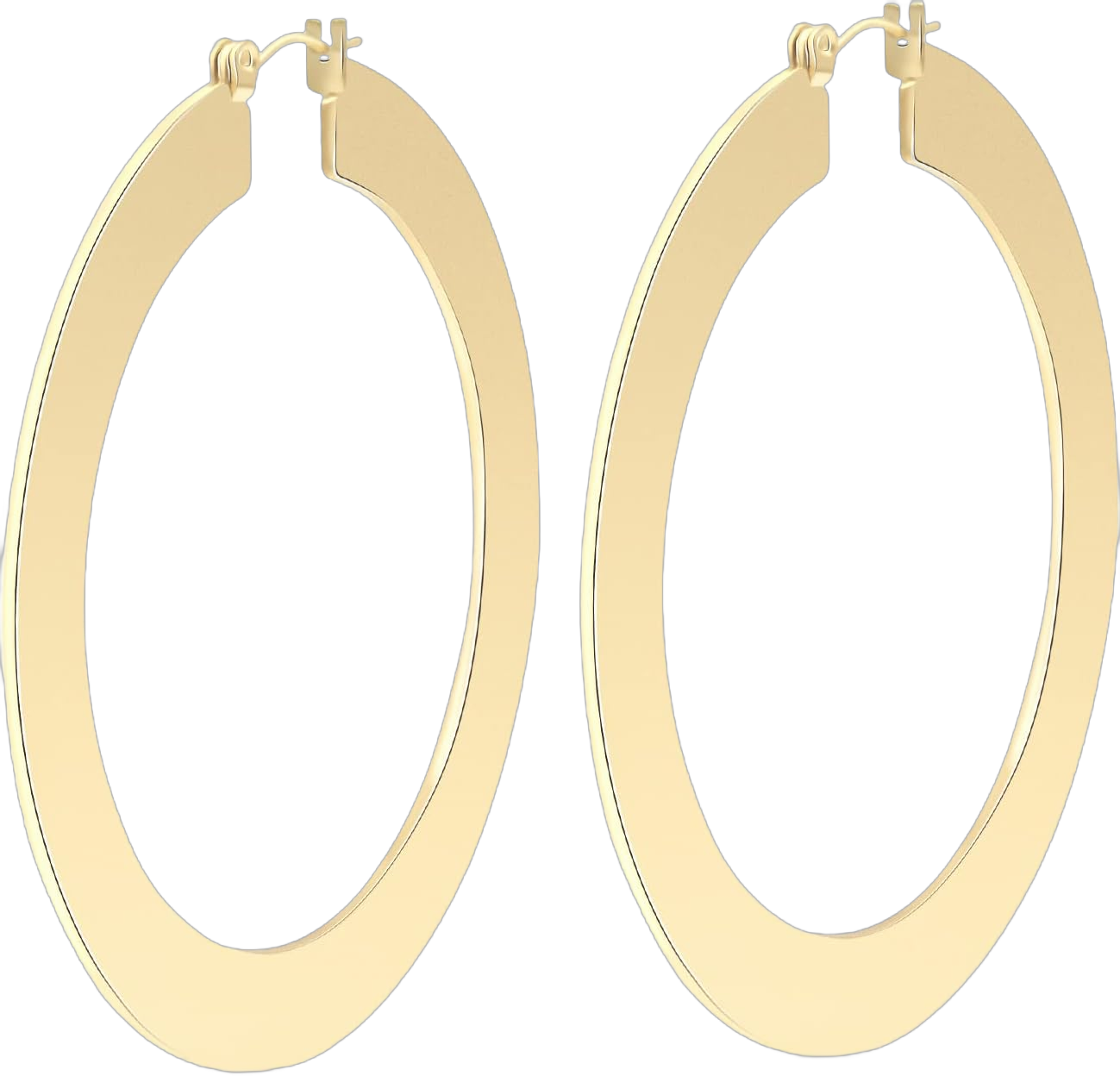 Minimal Bohemian 18K Gold Plated Large Round Hoop Earrings for Women Boho Jewelry Bold Thick Wire Big Size - 2.32"