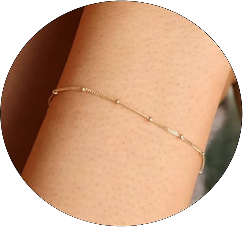 Gold Bracelet for Women Dainty Bracelets 14K Gold Plated Lightweight Chain Bracelets Simple Gold Bracelet Charm Satellite Bracelet Minimalist Handmade Jewelry Gift