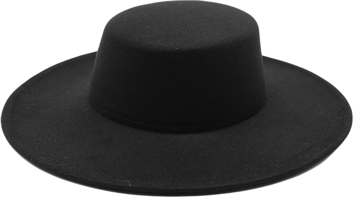 Felt Fedora Hat Women Men Fedoras Female Male Big Large Wide Brim Cap Ladies Flat Top Hats Woman Man Formal Caps One Size Black