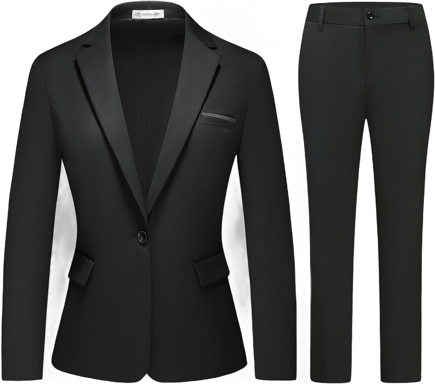 MODFUL Women Suits Work Professional Office 2 Piece Pant Suits for Women Business Outfits X-Large Black