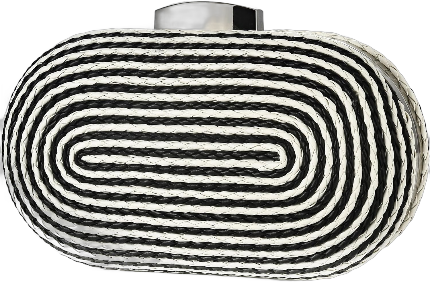 Women Woven Evening Clutch Bag Lady Girls Elegant Handmade Shoulder Crossbody Purse For Wedding Banquet Party Black White