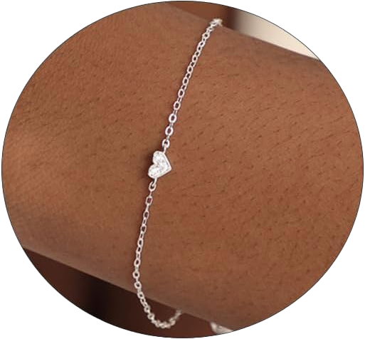 Dainty Gold Bracelets for Women Cute Tiny Sideways Cross Bracelets Delicate Heart-Shaped Bracelet Cute Handmade Wedding Jewelry Gift Heart-SL
