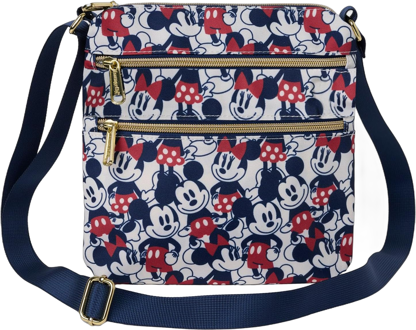 Loungefly Mickey and Minnie Mouse Crossbody Purse Women's Passport Bag Navy Nylon