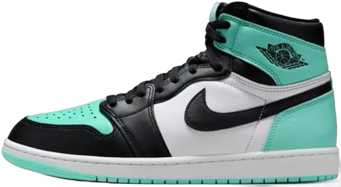 Jordan Mens Air Jordan 1 Retro High OG Basketball Sneakers Size 10 Color White/Black-green Glow