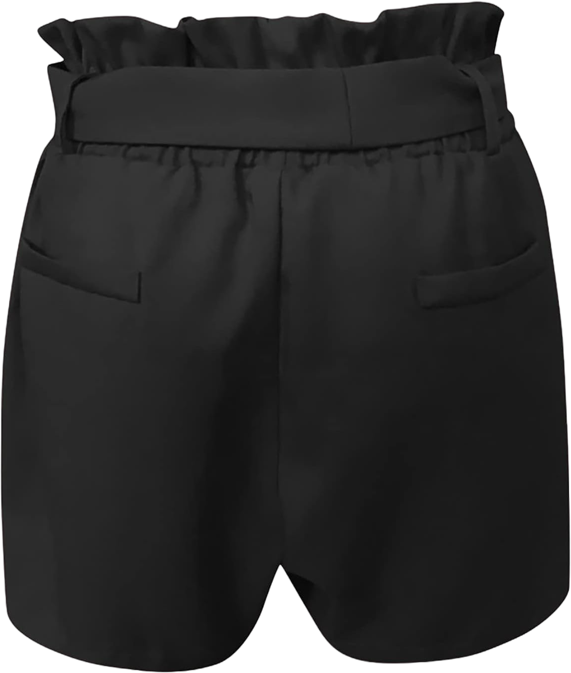 Summer Casual Shorts Women Stretchy Drawstring Pleated Ruffle High Waisted Shorts Womens Dressy Trendy Work Shorts X-Large Black