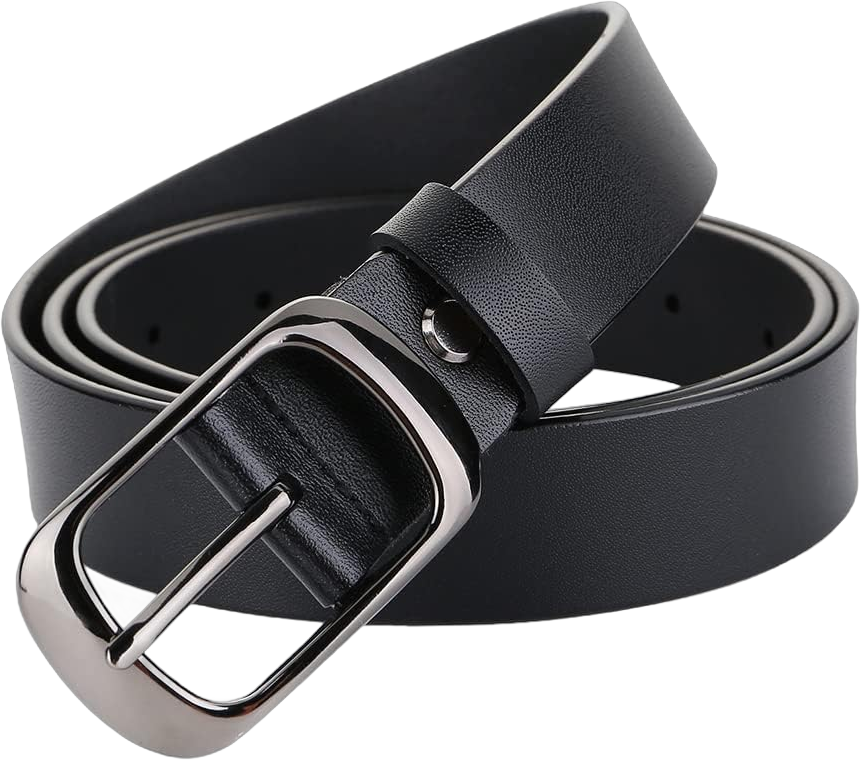 Women Leather Belts Casual Leather Belt with Pin Buckle Ladies Waist Belt for Jeans Pants Black X-Large:fits waist from 38"-41"