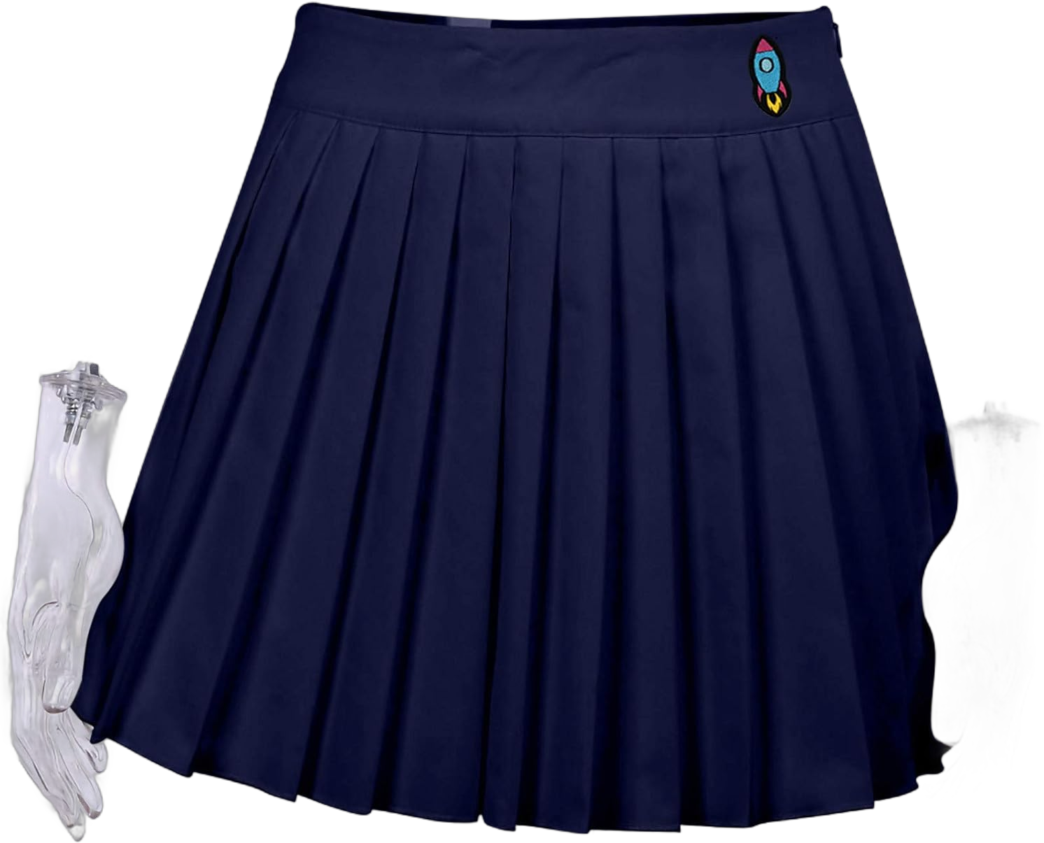 Yoyorule Zipper Side Sexy Skirt Skirt Women's Thin Pattern Pleated Cute Short Sexy Skirt Denim Skirts Navy