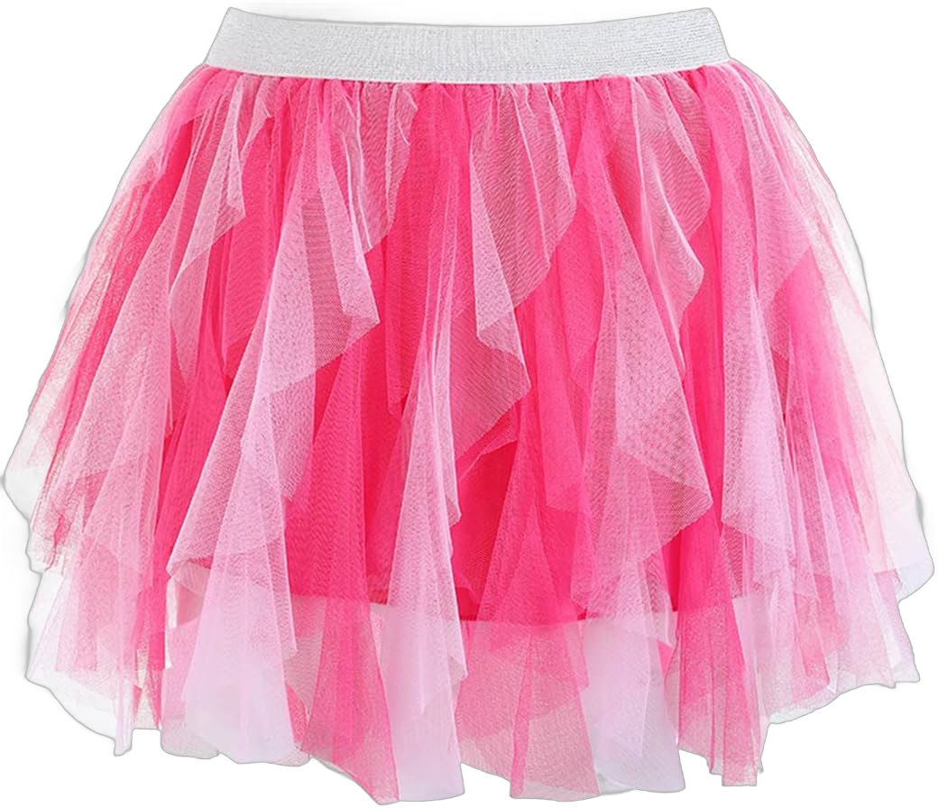 TWINKLEDE Girl's Tutu Skirt Little Girl Tulle Skirts Kids Ruffle Tulle Skirt Princess Skirt for Girls 3-6 Years Pink & Hot Pink