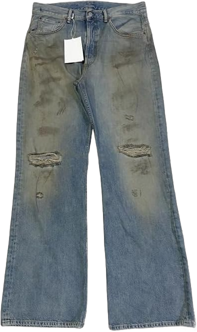 Unisex Y2K Baggy Jeans Loose Fit Ripped Distressed Jean Relaxed Skateboard Denim Pants with Holes Small Blue