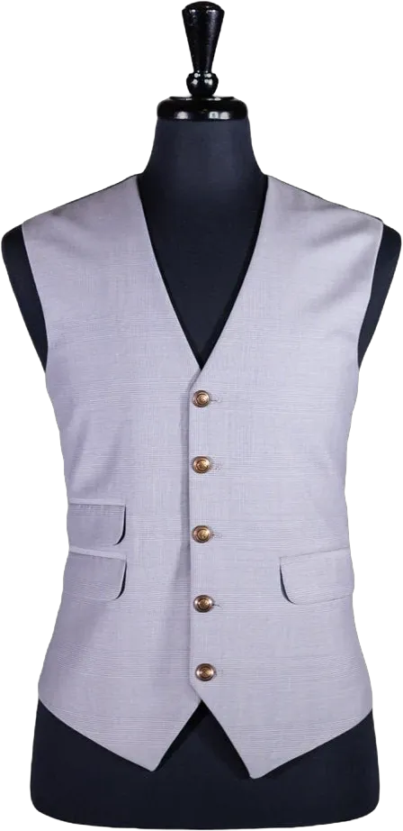 Mens Vest, Gray Blue Glen Plaid Wool, Formal Tuxedo Suit Waistcoat, Groom Wedding, Theater Costume, Victorian Steampunk, Dress Casual, Large