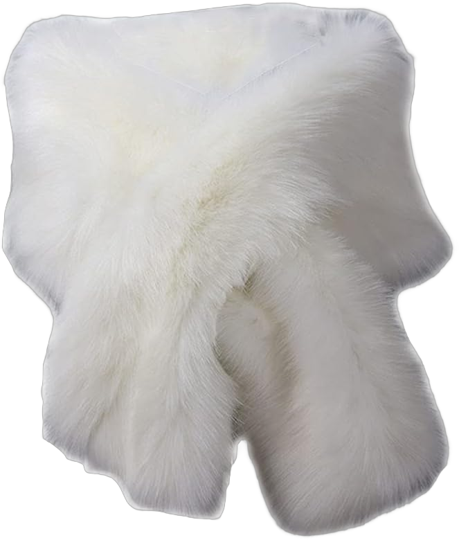 Women's Wedding Shawl Faux Fur Scarf Wraps for Evening/Party/Show One Size White